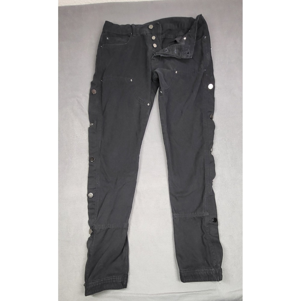 MNML Snap Western Double Knee Button Fly Pant Mens 28 Side Snap Rockabilly Rough